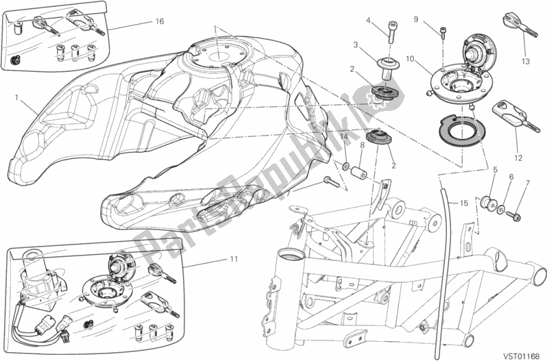 Todas las partes para Depósito De Combustible de Ducati Multistrada 1200 ABS USA 2013